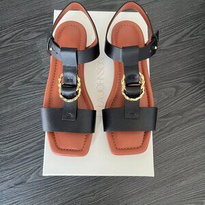 Ulla Johnson Mimi Ring sandal, NIB new in box,  black leather, size 40